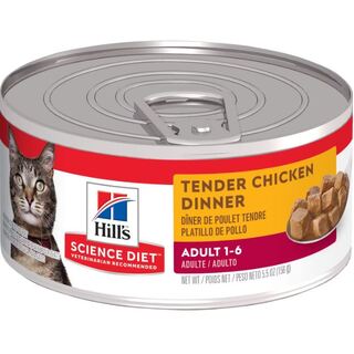 Hill's Science Diet Cat Adult 1-6 Tender Chicken Dinner - 156gm x 24 Cans