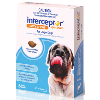 Interceptor Spectrum Tasty Chews for Large Dogs 22-45kg (Blue) - 6 Pack