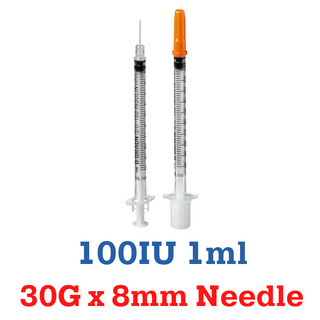 Omnican U100 1ml 30G x 8mm - 100IU. Insulin Needles - 100pack