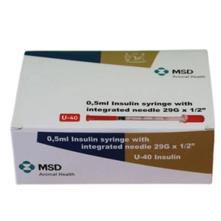 MSD - Insulin U-40 Syringes 0.5ml 29G x 1/2" with integrated needle