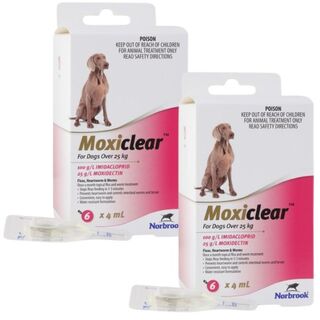 Moxiclear for Large Dogs over 25kg (Red)- 12pack (Note 2 x 6 packs)
