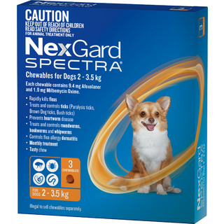 NexGard SPECTRA for Dogs 2 - 3.5kg (ORANGE) - 6 Pack