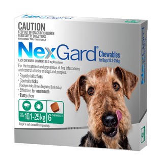NexGard Chewables for dogs 10.1 - 25kg (GREEN)