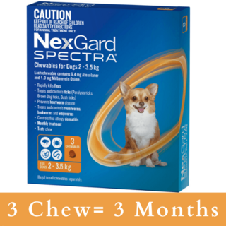NexGard SPECTRA for Dogs 2 - 3.5kg (ORANGE)