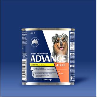 Advance Dog Adult All Breed Chicken Casserole - Wet Food 12 x 700gm Cans