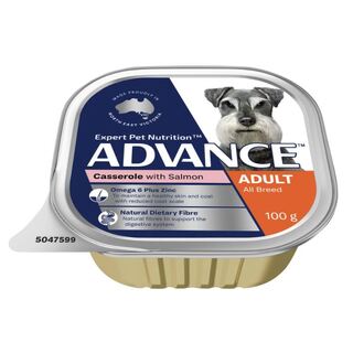 Advance Dog Adult All Breed Salmon Casserole Trays - Wet Food 12 x 100gms