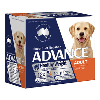 Advance Dog - Healthy Weight Adult All Breed Turkey with Rice - Wet food 12 x 100gm Trays