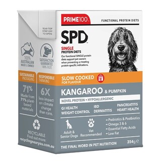 Prime100 - SPD Slow Cooked - Kangaroo & Pumpkin - 354gm x 12 Wet Food