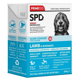 Prime100 - SPD Slow Cooked - Lamb & Rosemary - 354gm x 12 Wet Food