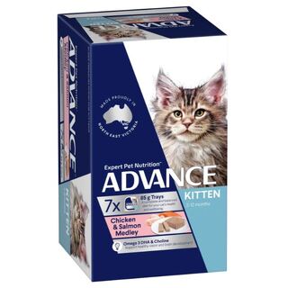 Advance Kitten - Chicken & Salmon Medley Trays - Wet Food 7 x 85gm trays