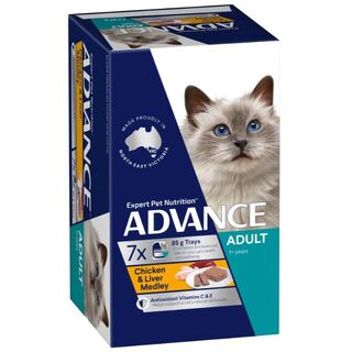Advance Cat - Adult Chicken & Liver Medley Trays - Wet Food 7 x 85gm trays