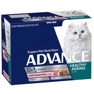 Advance Cat - Healthy Ageing Ocean Fish in Jelly 12 x 85gm trays