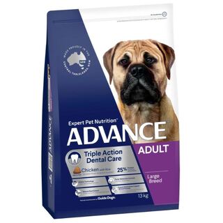 Advance Dog Dental Care Triple Action Adult Large Breed Chicken with Rice - Dry Food 13kg