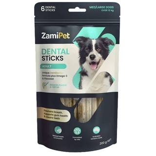 Zamipet Dental Sticks -  Adult Medium/Large Dogs -6's (200gm)