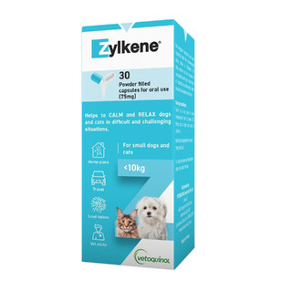 Zylkene Calming Supplement For Small Cats & Dogs 0-10kg (Blue) 75mg